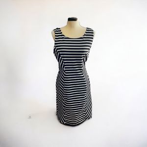 Bisou Bisou Michele Bohbot Dress Sz. 14 Striped Black White